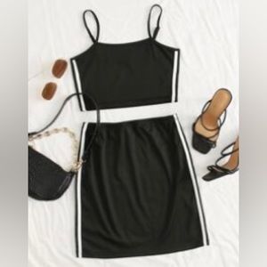 Crop Top & Skirt| Color: Black & White| Never worn!